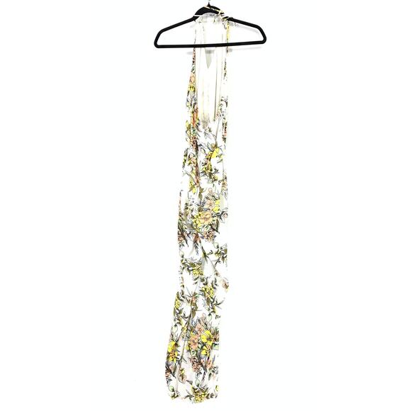 Leith Women's Size Medium Floral Halter Jumpsuit Wide Leg - Picture 3 of 8